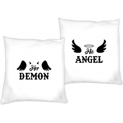Poduszki dla par zakochanych Her demon His Angel
